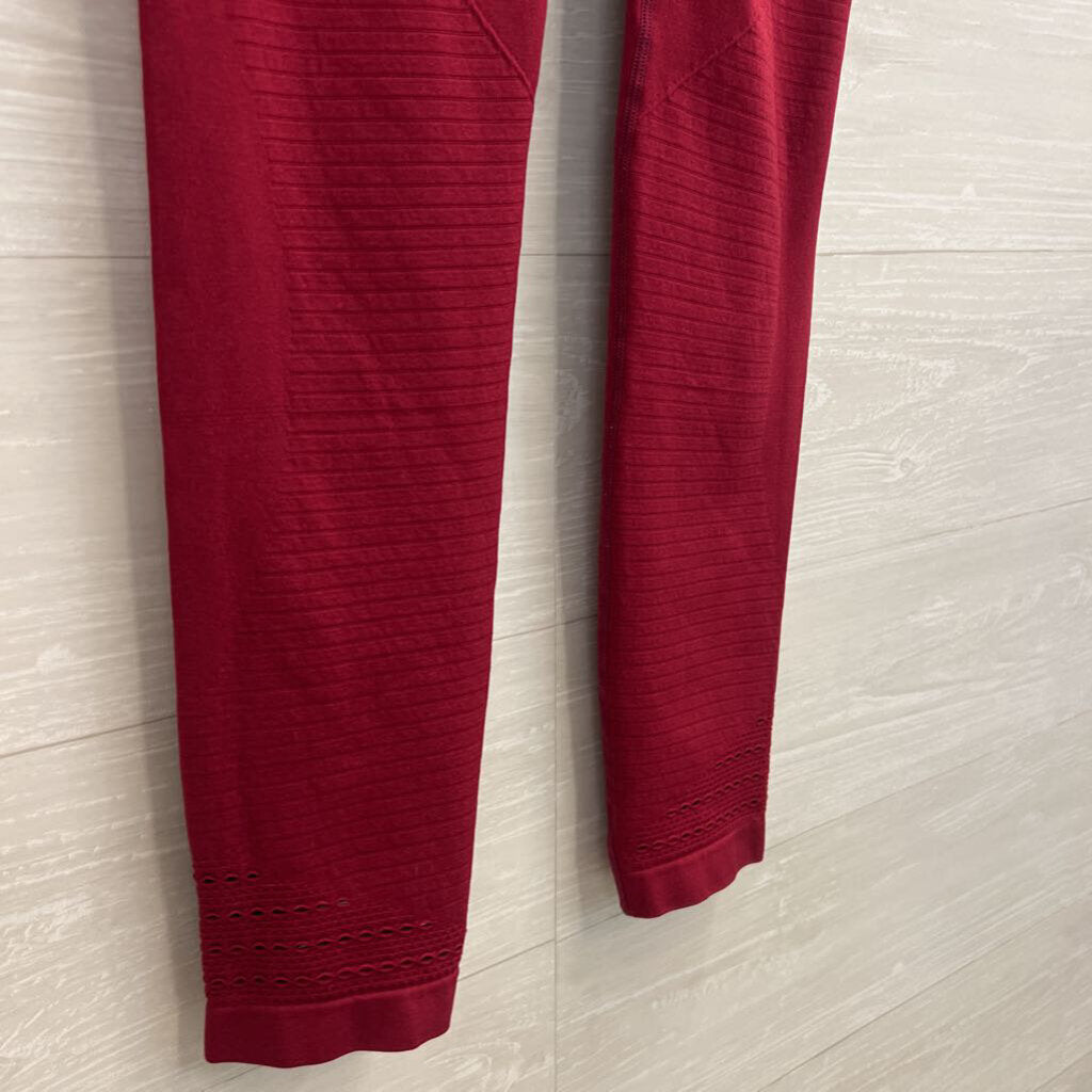Gym Shark Red Laser Cut Detail Leggings Small