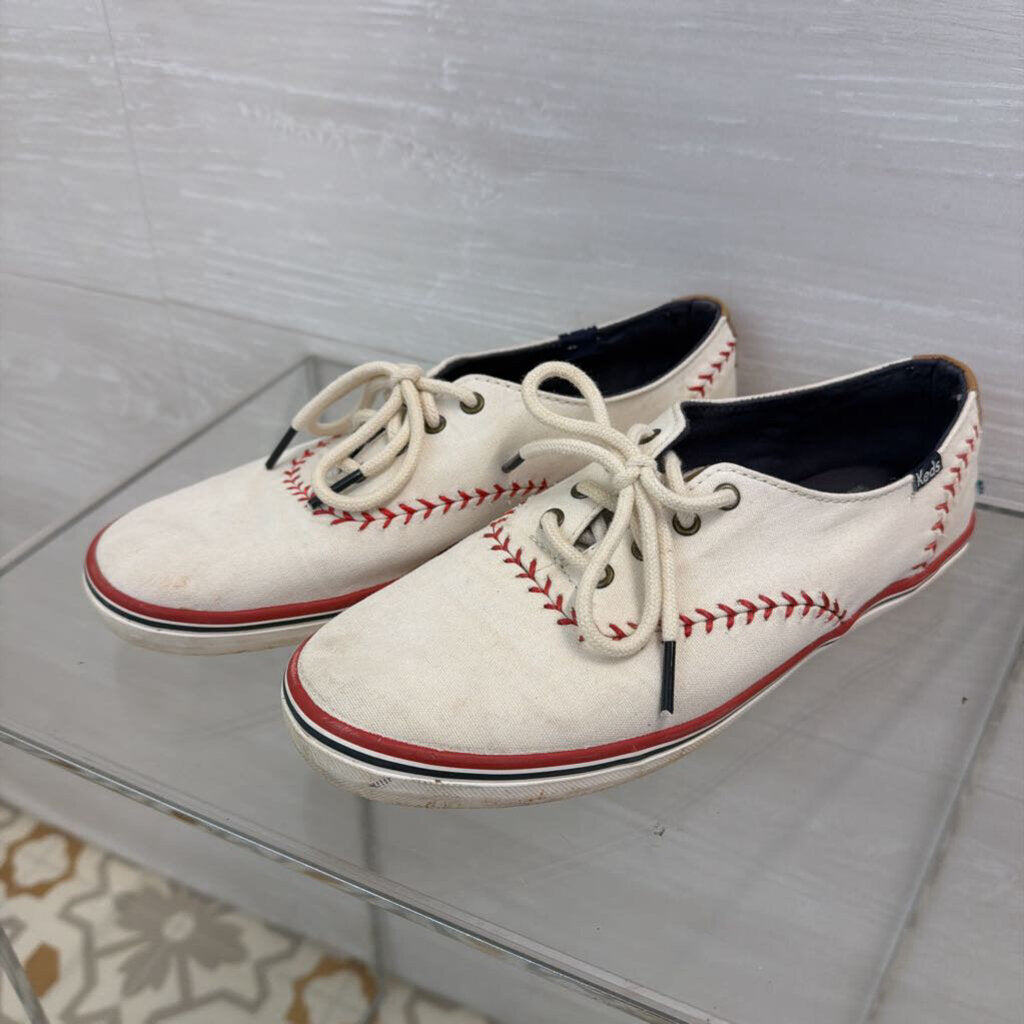 Keds White/ Red Champion Pennant Leather Baseball Stitching Sneakers 7
