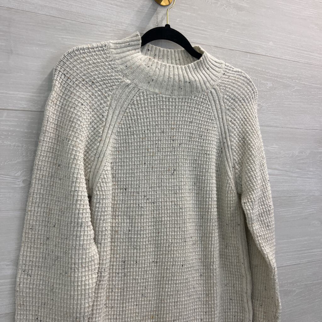Christopher and Banks Cream/ Multi Speckled Knit Mock Neck Sweater Large