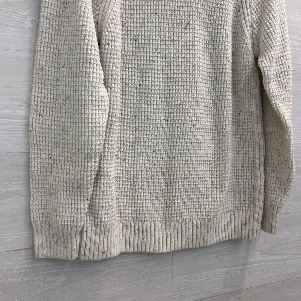 Christopher and Banks Cream/ Multi Speckled Knit Mock Neck Sweater Large