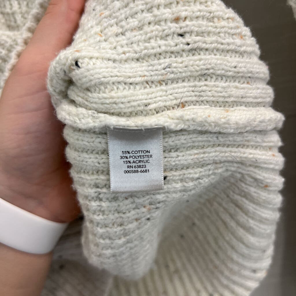 Christopher and Banks Cream/ Multi Speckled Knit Mock Neck Sweater Large