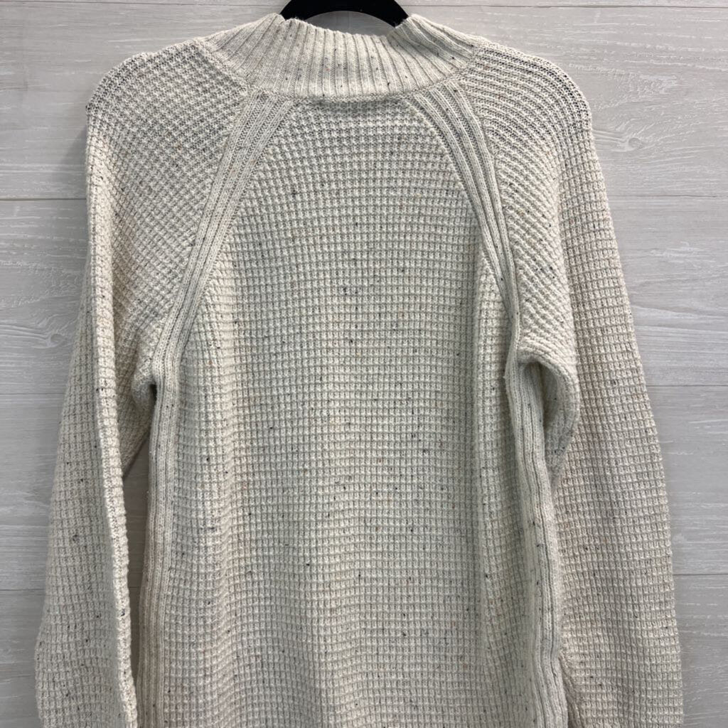 Christopher and Banks Cream/ Multi Speckled Knit Mock Neck Sweater Large