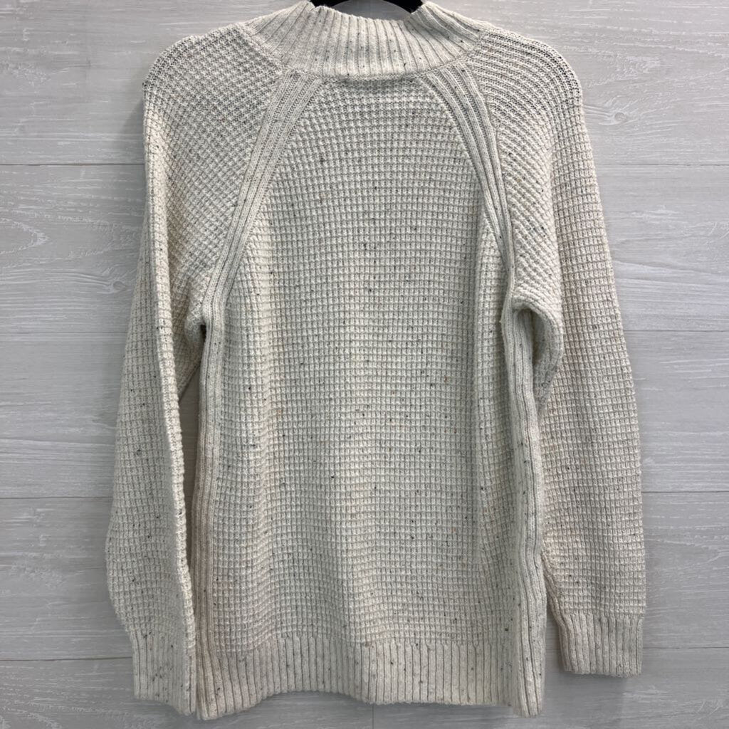 Christopher and Banks Cream/ Multi Speckled Knit Mock Neck Sweater Large