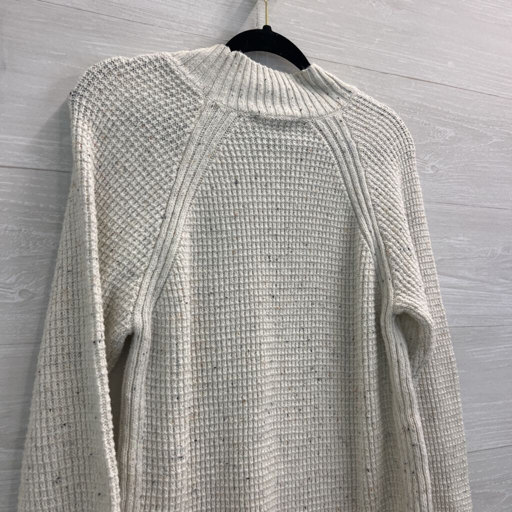 Christopher and Banks Cream/ Multi Speckled Knit Mock Neck Sweater Large
