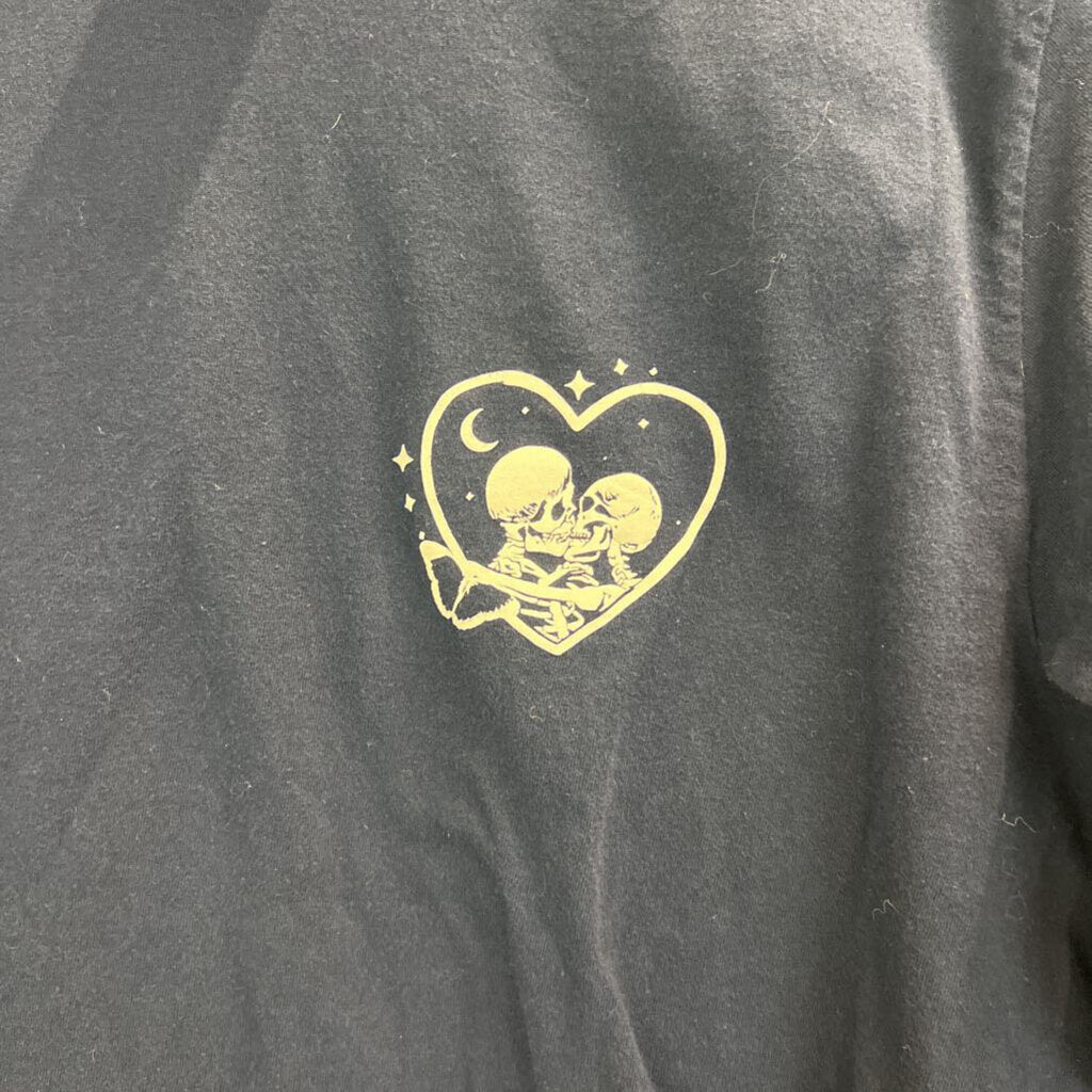 Skin and Bones Navy/ White Skeleton Take Me To The Moon Long Sleeve Graphic Tee Medium