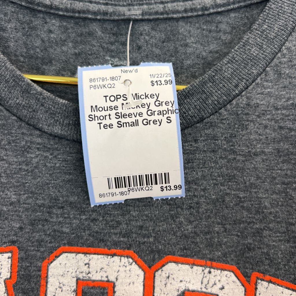 Mickey Grey Short Sleeve Graphic Tee Small