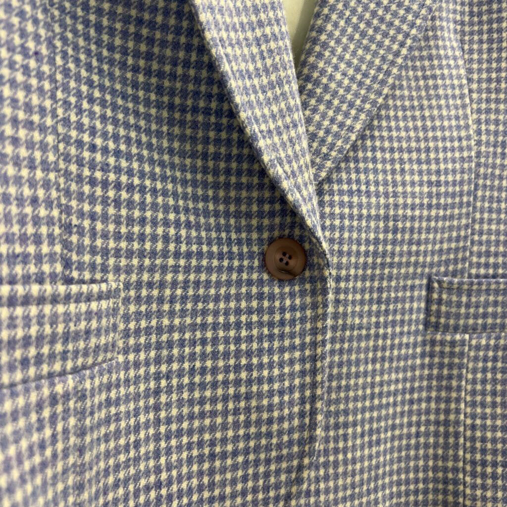 Vintage Pendleton Blue/ White Houndstooth Blazer Jacket Small