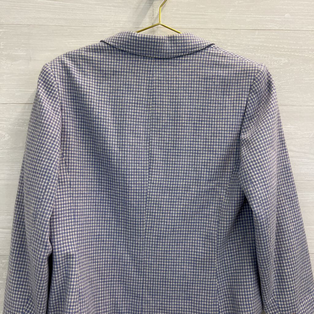 Vintage Pendleton Blue/ White Houndstooth Blazer Jacket Small