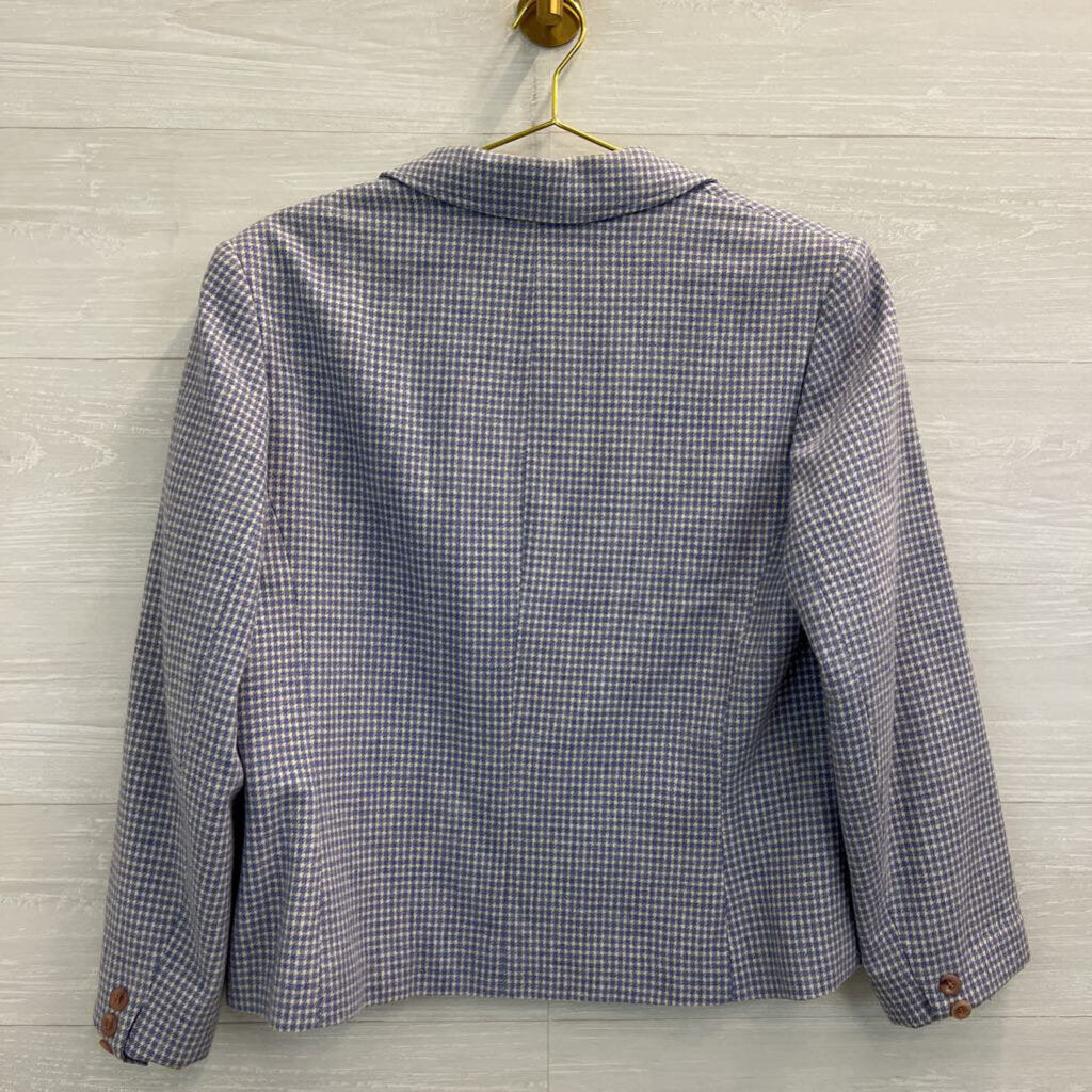 Vintage Pendleton Blue/ White Houndstooth Blazer Jacket Small