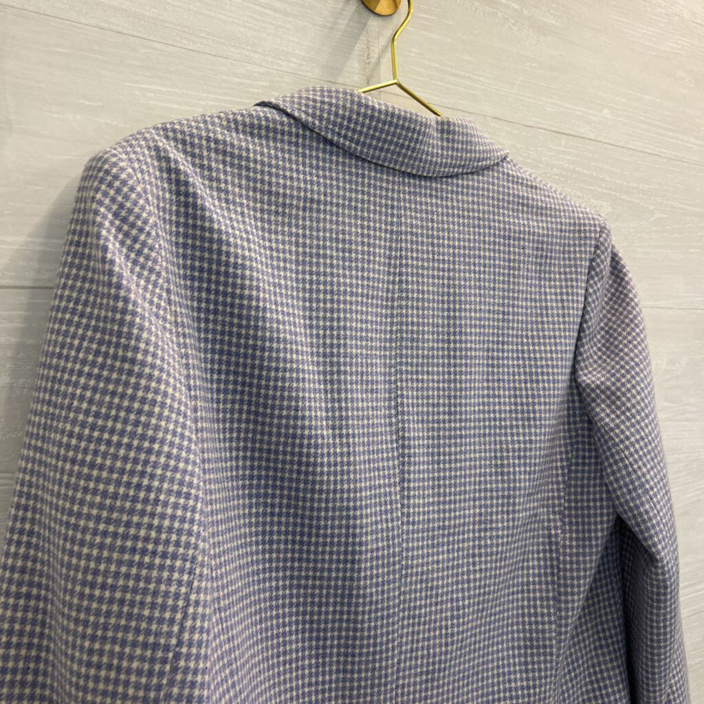 Vintage Pendleton Blue/ White Houndstooth Blazer Jacket Small