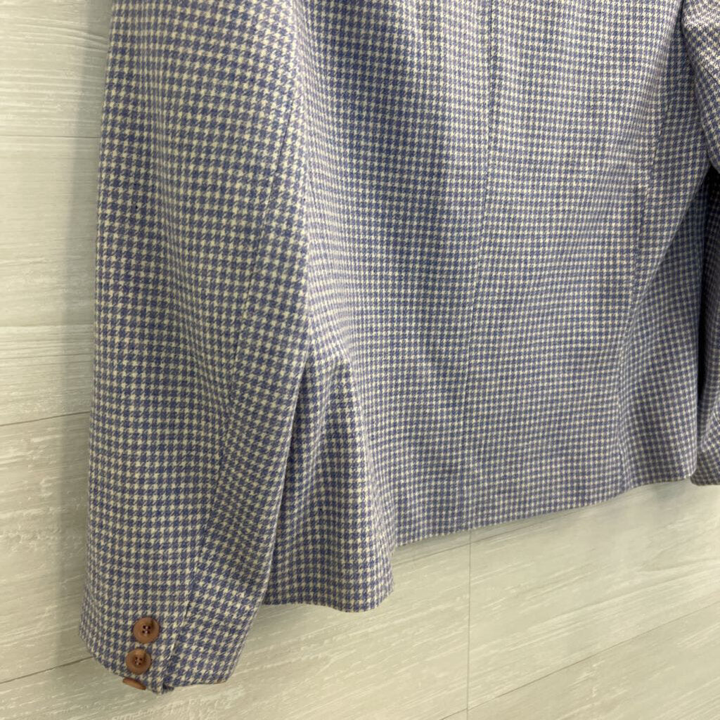 Vintage Pendleton Blue/ White Houndstooth Blazer Jacket Small