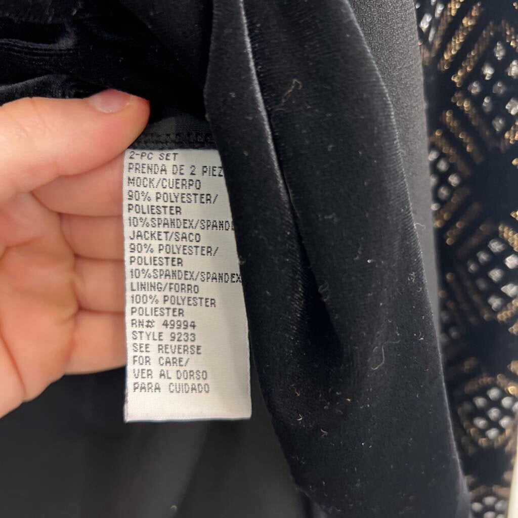 R and M Richards Black/ Gold/ Silver Shimmer Sparkle Jacket 10