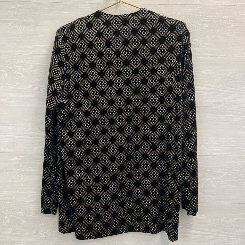 R and M Richards Black/ Gold/ Silver Shimmer Sparkle Jacket 10