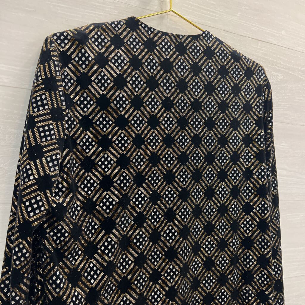 R and M Richards Black/ Gold/ Silver Shimmer Sparkle Jacket 10