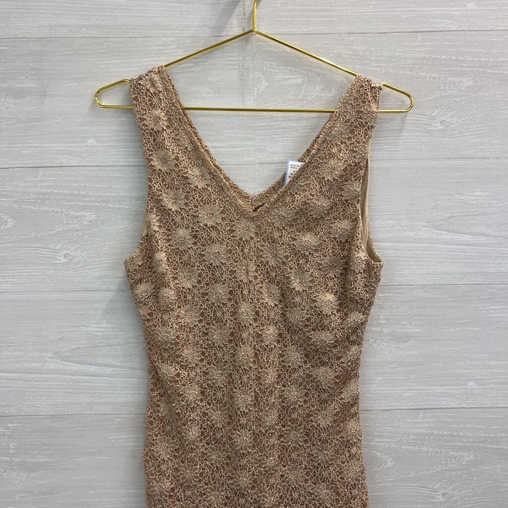 Banana Republic Gold Lace Tank Top Medium
