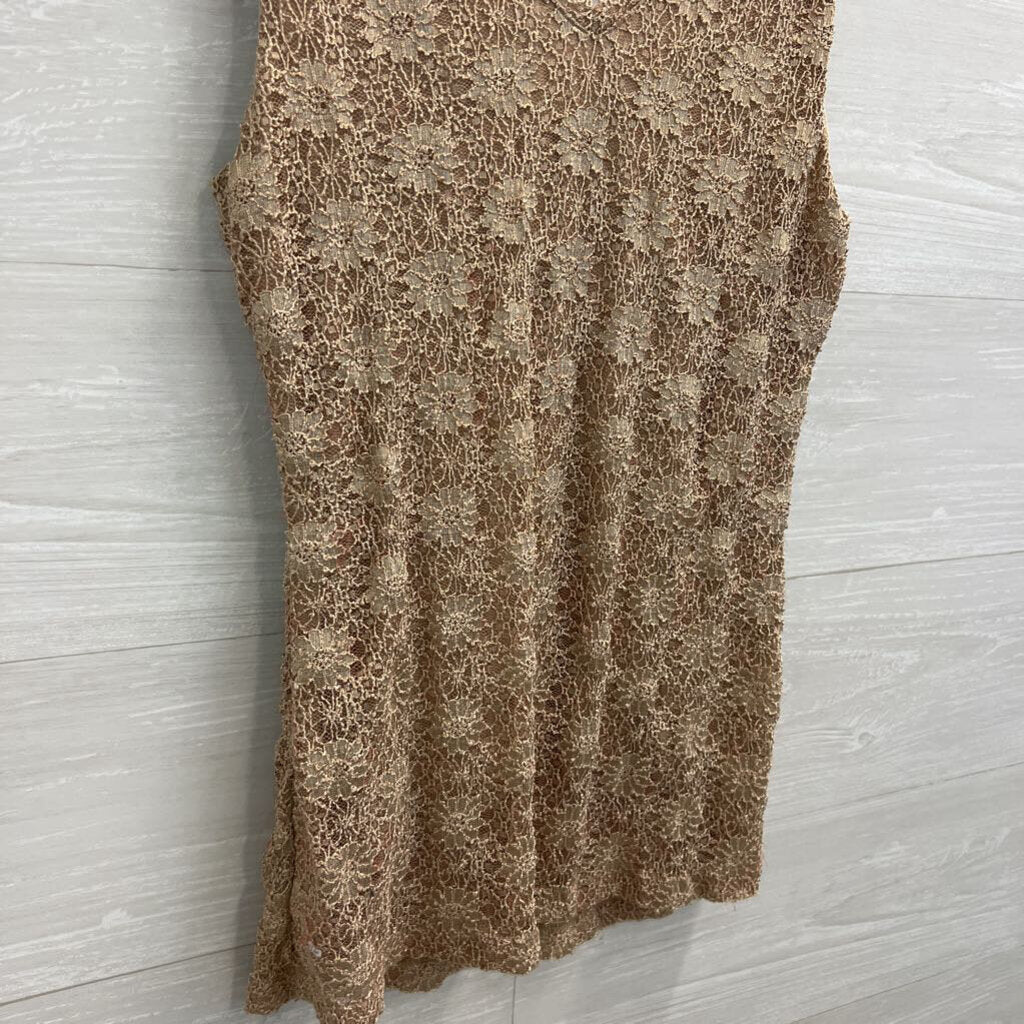 Banana Republic Gold Lace Tank Top Medium
