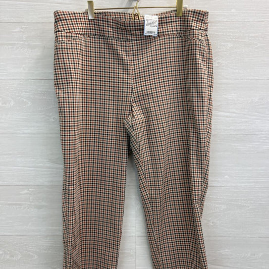 Croft and Barrow Brown/ Orange Plaid The Effortless Stretch Pants 16