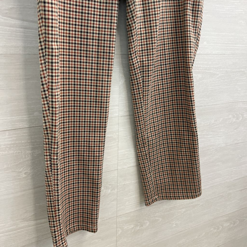 Croft and Barrow Brown/ Orange Plaid The Effortless Stretch Pants 16