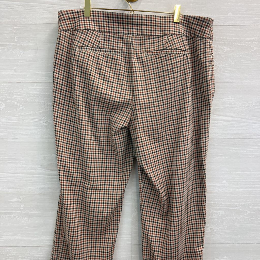 Croft and Barrow Brown/ Orange Plaid The Effortless Stretch Pants 16