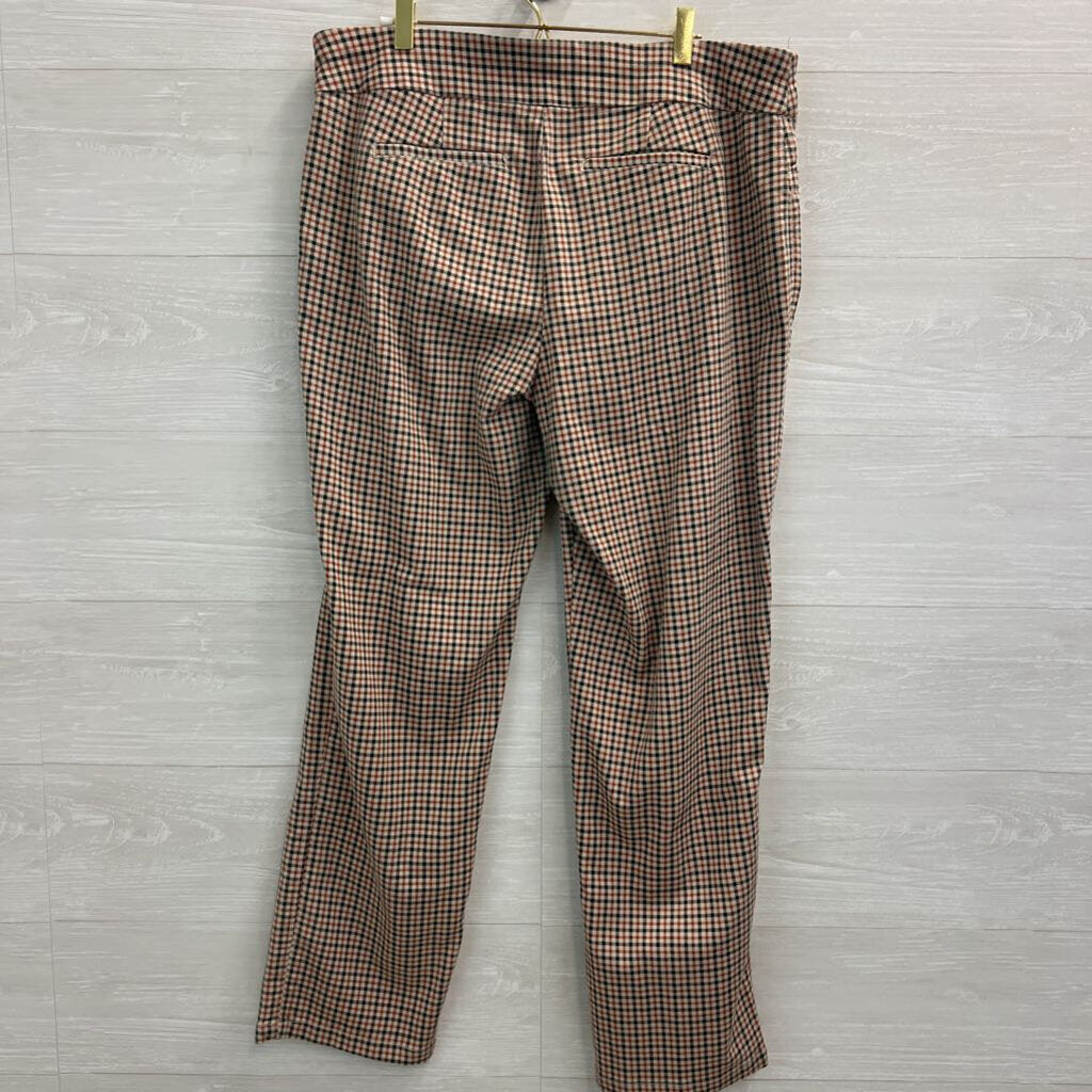 Croft and Barrow Brown/ Orange Plaid The Effortless Stretch Pants 16