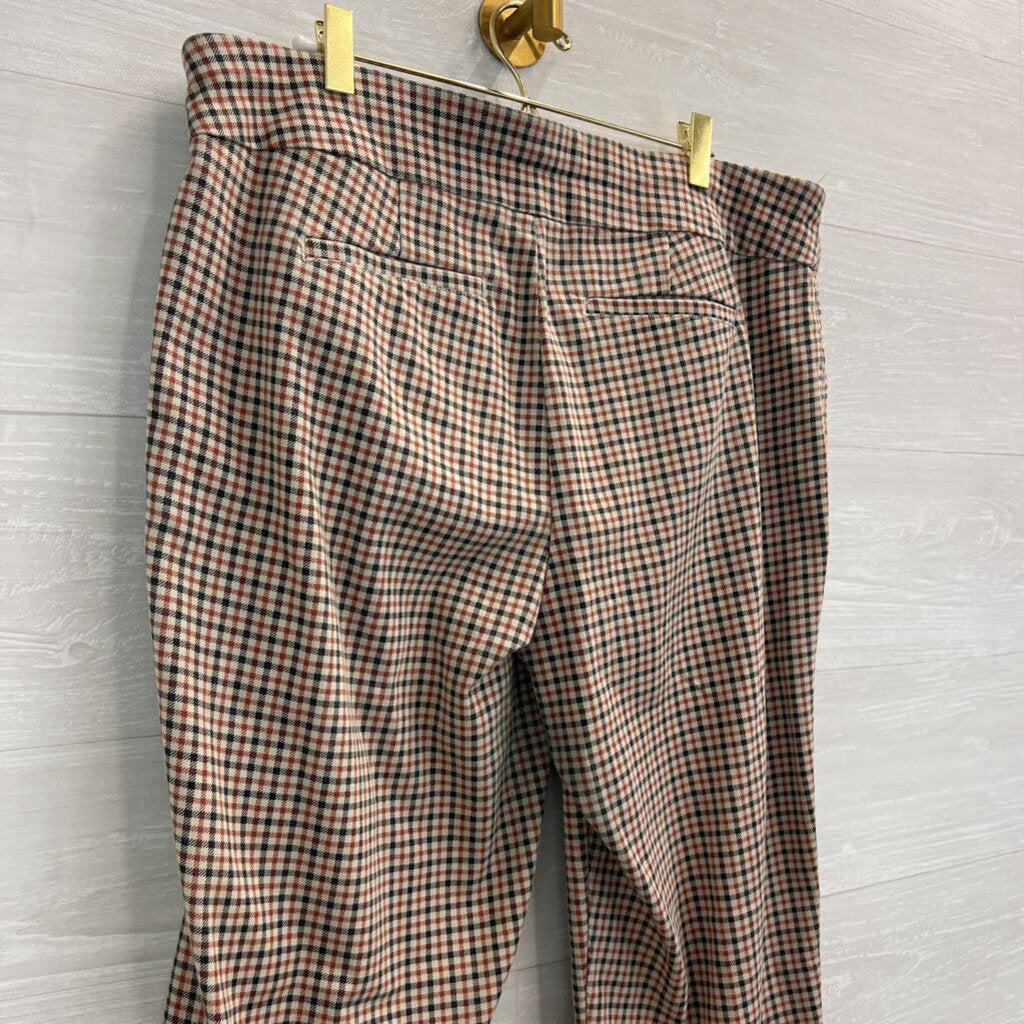 Croft and Barrow Brown/ Orange Plaid The Effortless Stretch Pants 16