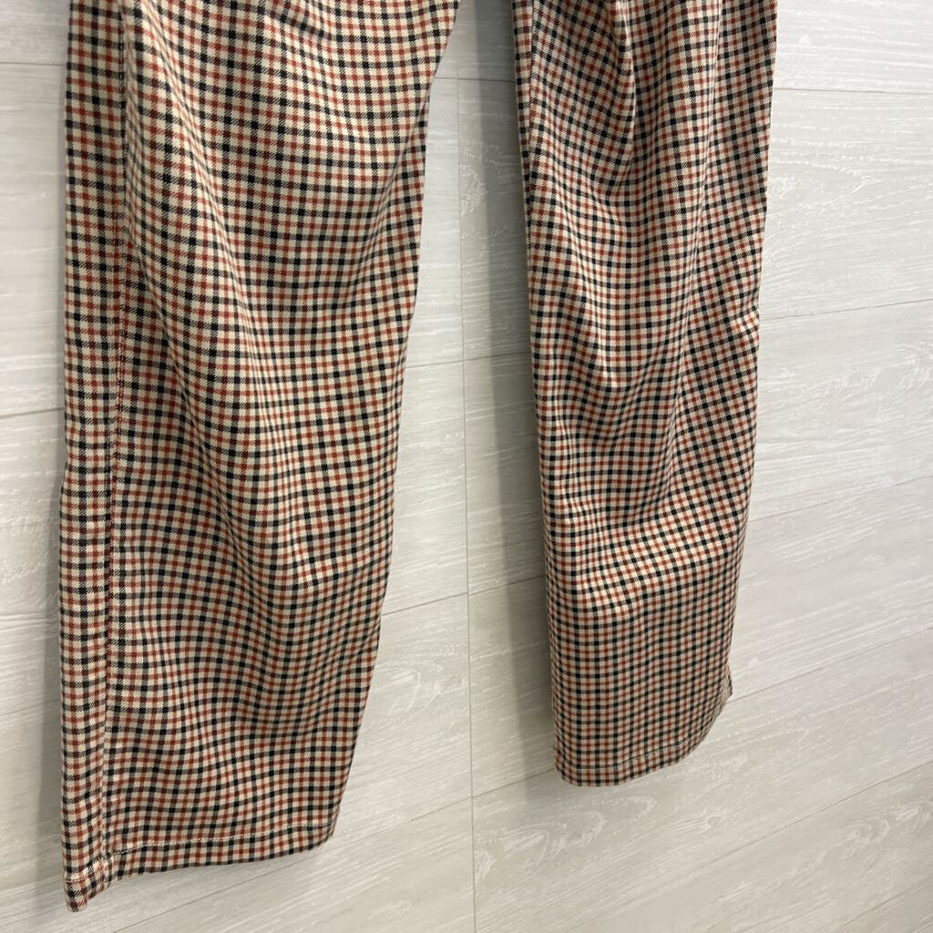 Croft and Barrow Brown/ Orange Plaid The Effortless Stretch Pants 16