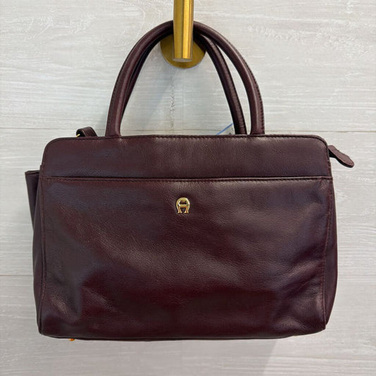 Vintage Etienne Aigner Burgundy Double Handle Small Satchel Purse