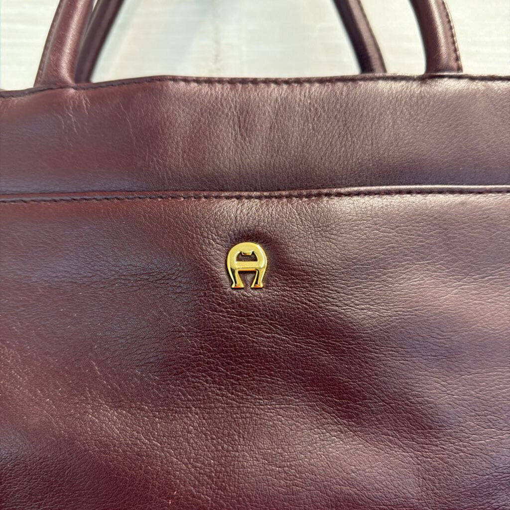 Vintage Etienne Aigner Burgundy Double Handle Small Satchel Purse