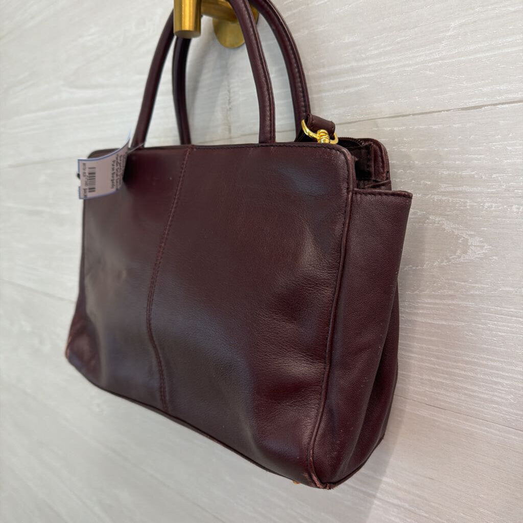 Vintage Etienne Aigner Burgundy Double Handle Small Satchel Purse