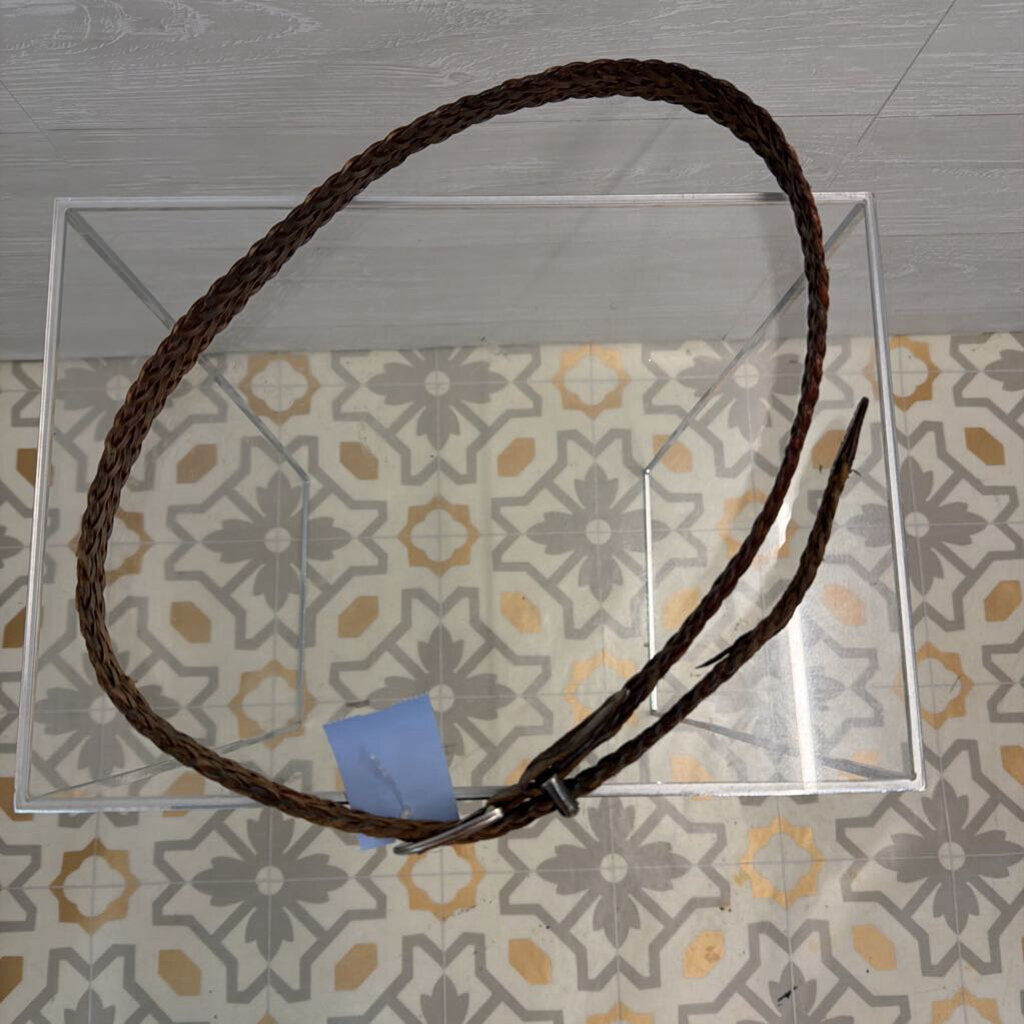Brown Woven Leather Belt Large