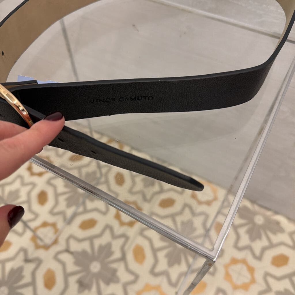 Vince Camuto Black Leather Belt Medium