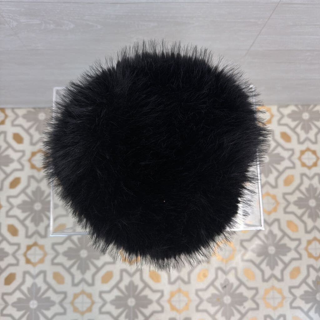 Black Faux Fur Hat