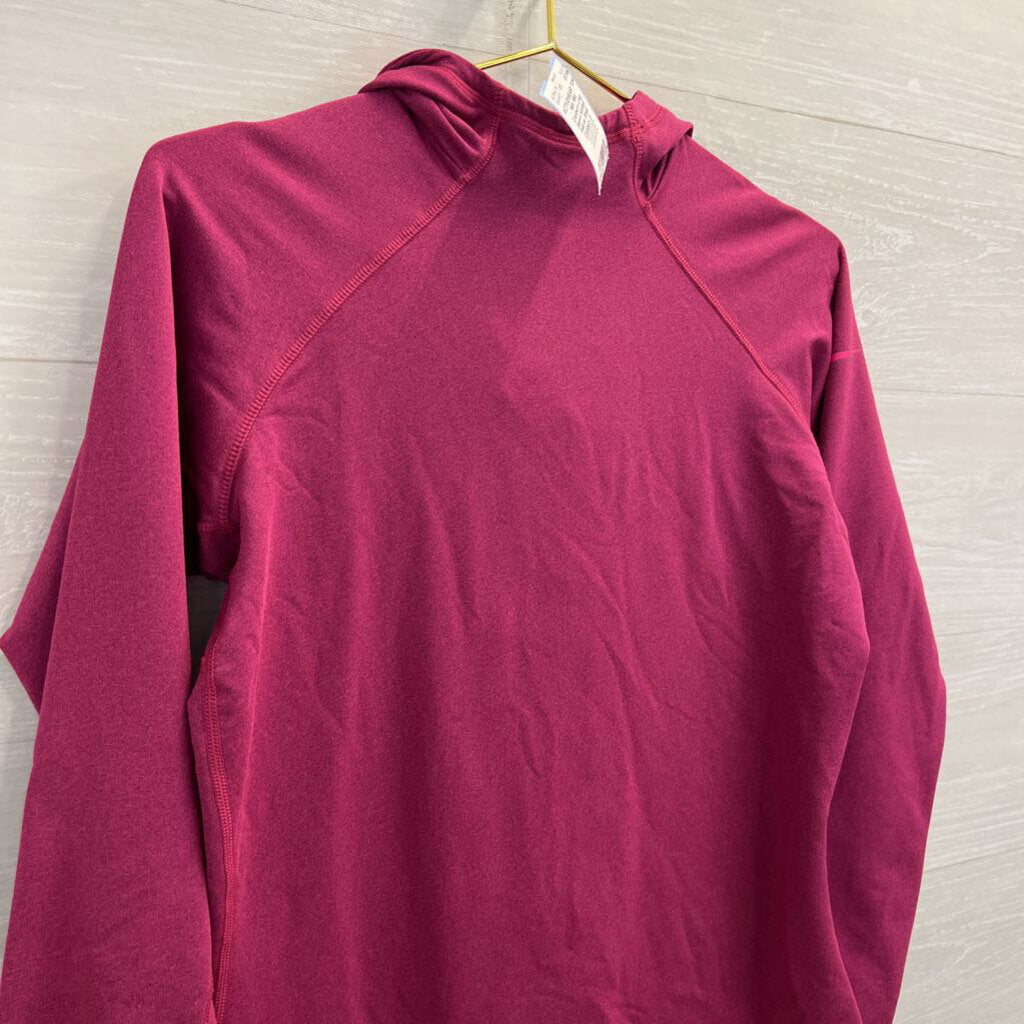 Nike Cranberry Long Sleeve Hooded Pullover Small