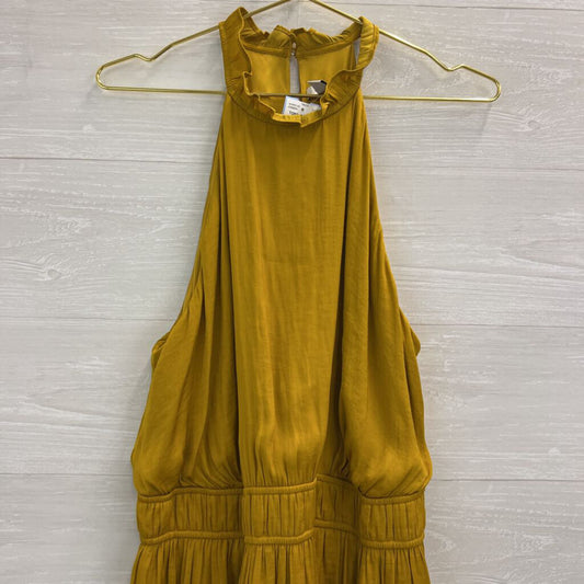 Nine West Olive Green Silky Ruffle Mock Neck Sleeveless Top XXL