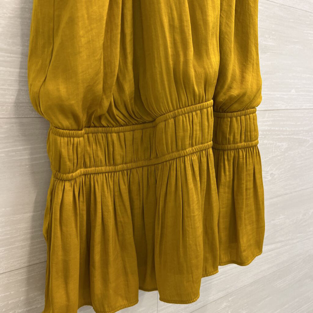 Nine West Olive Green Silky Ruffle Mock Neck Sleeveless Top XXL