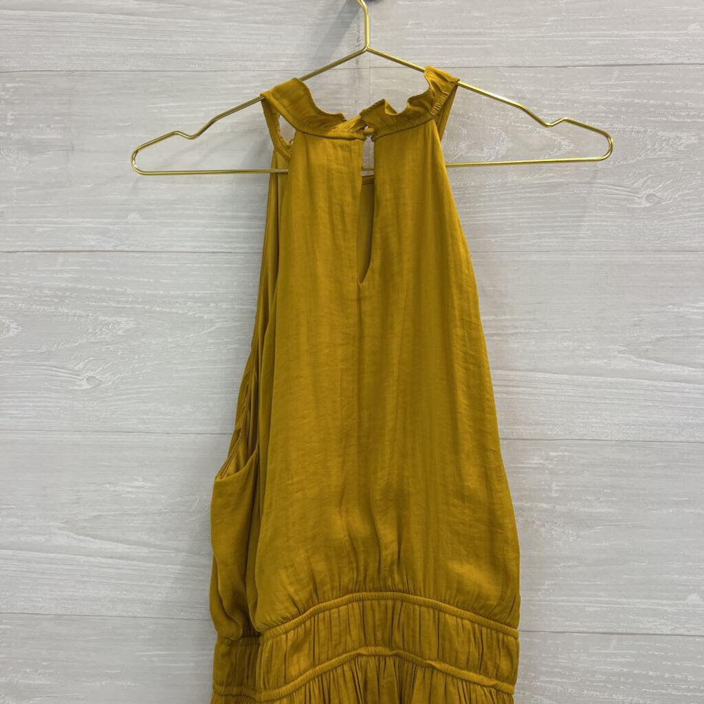 Nine West Olive Green Silky Ruffle Mock Neck Sleeveless Top XXL