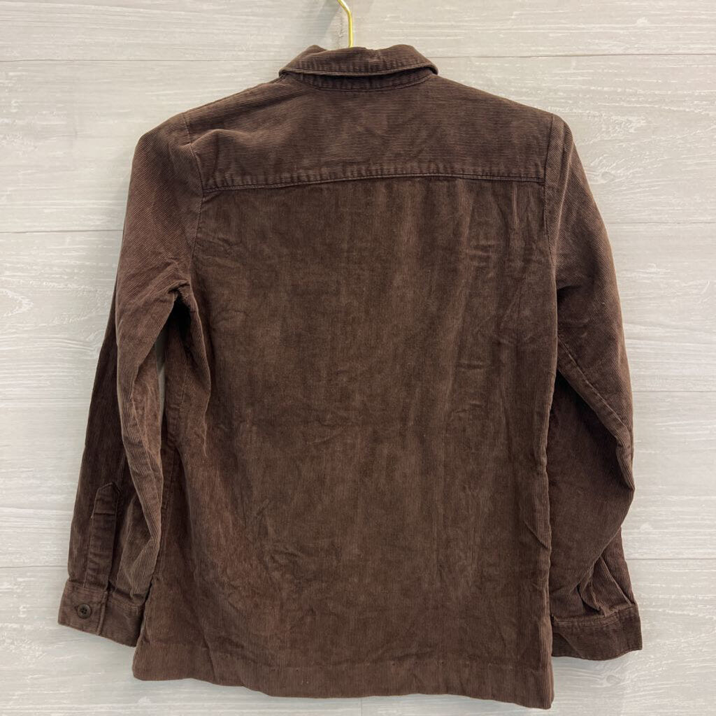 J Crew Brown Corduroy Long Sleeve Button Down Top 4 Petite
