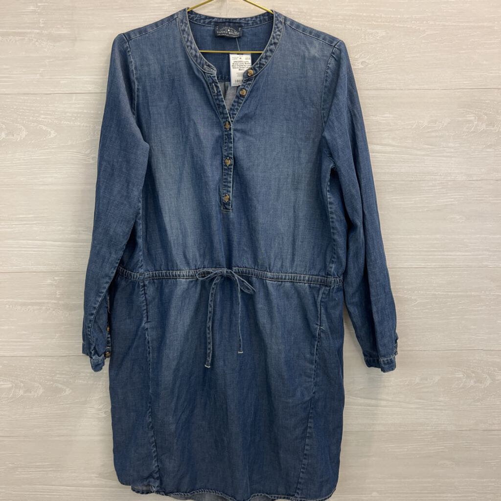 Lucky Brand Blue Chambray Long Sleeve Dress Large