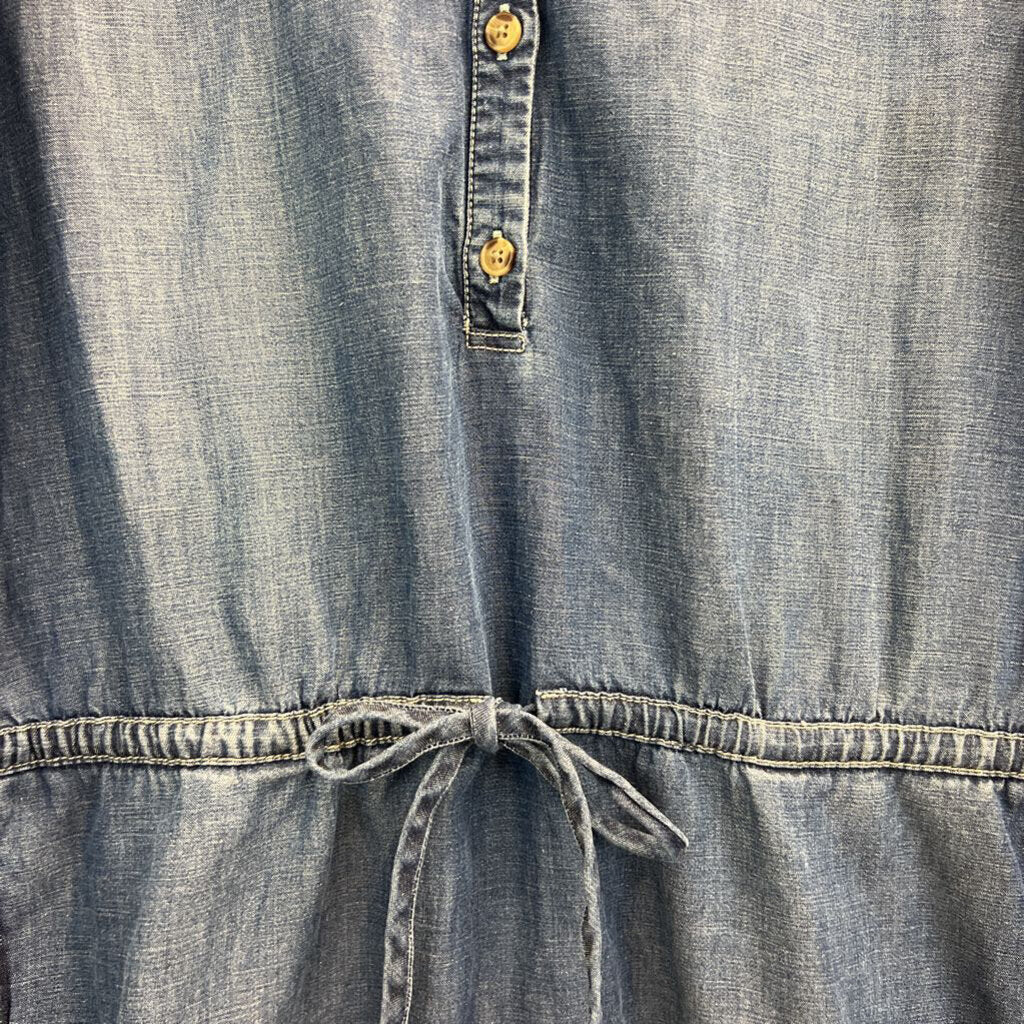 Lucky Brand Blue Chambray Long Sleeve Dress Large