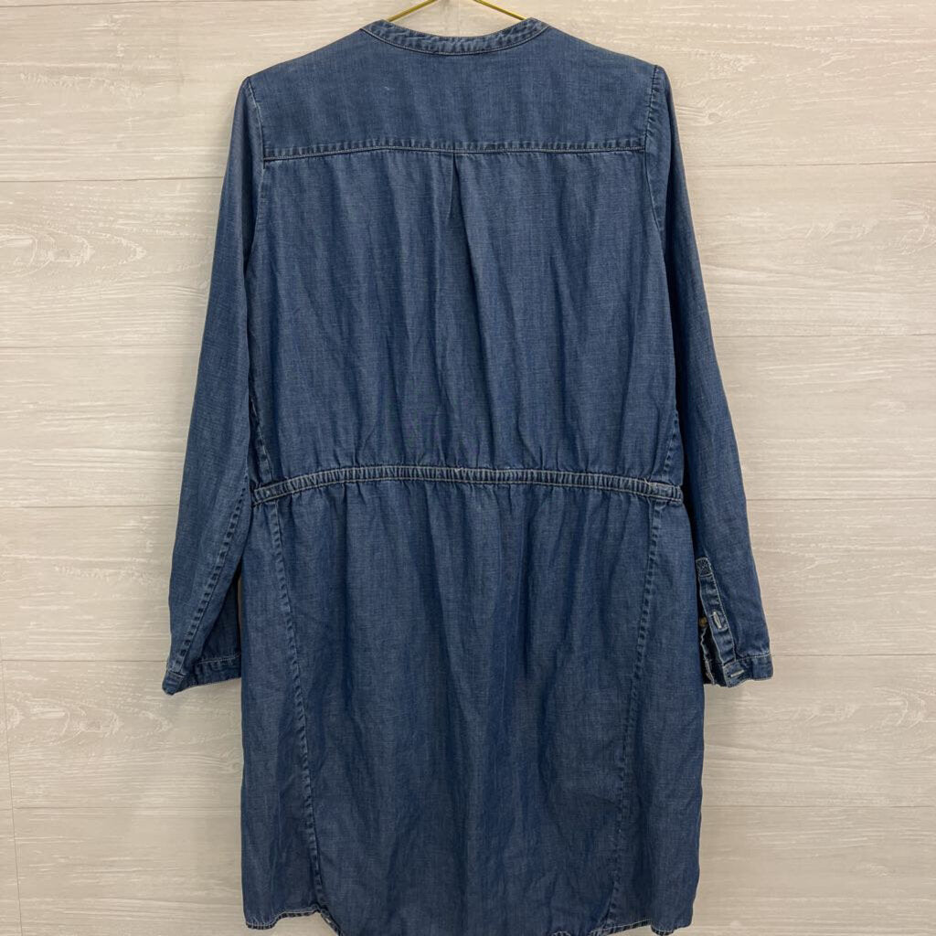 Lucky Brand Blue Chambray Long Sleeve Dress Large