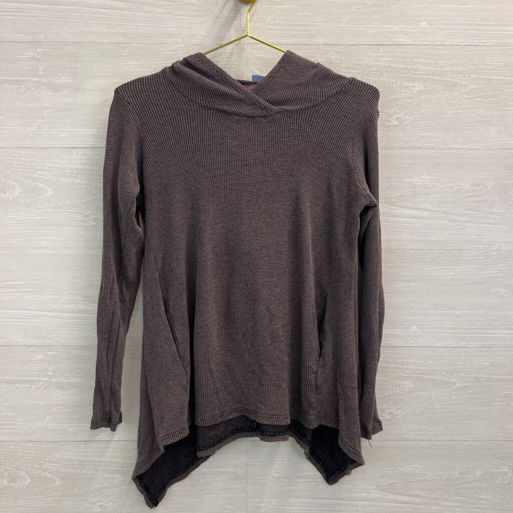 Cut Loose Purple Long Sleeve Hooded Top Small