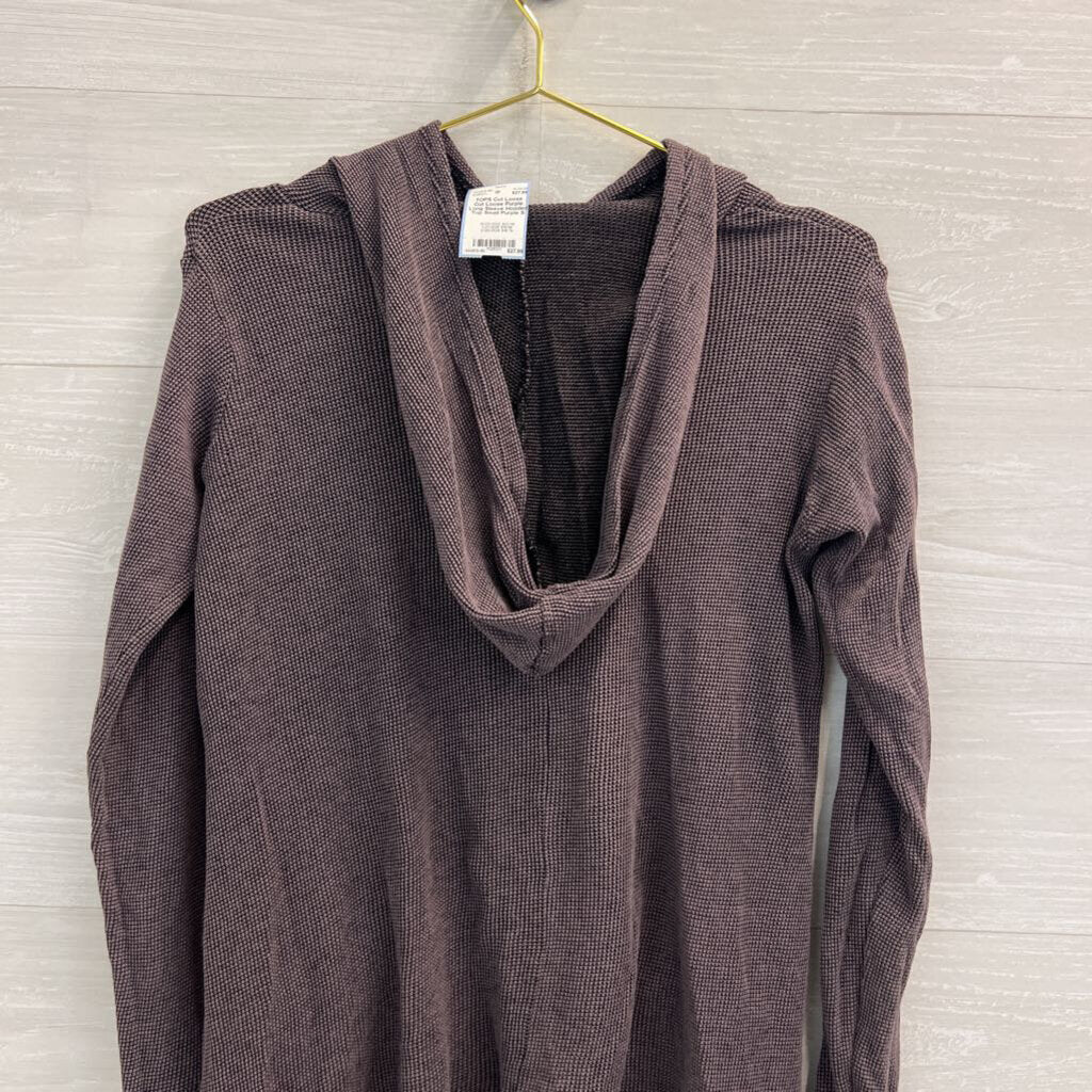 Cut Loose Purple Long Sleeve Hooded Top Small