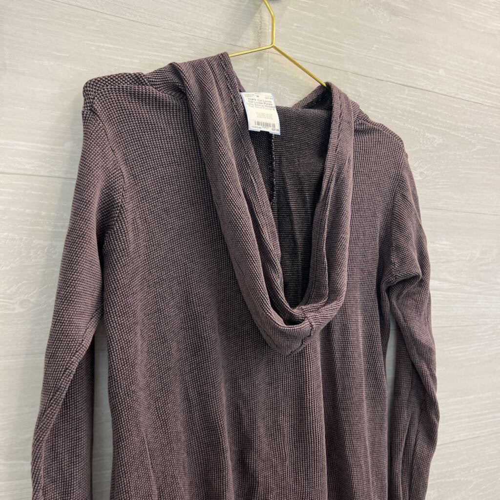 Cut Loose Purple Long Sleeve Hooded Top Small