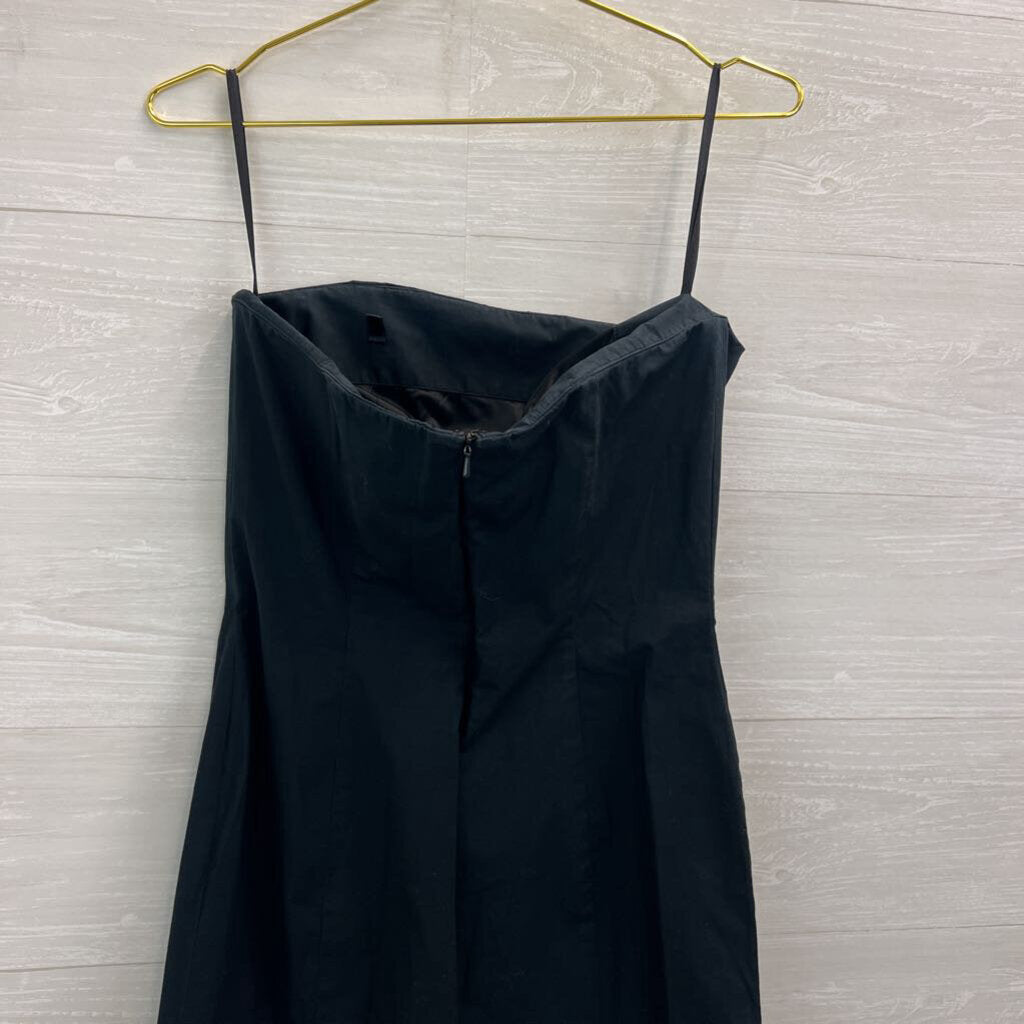 Express Black/ Red Embroidered Flower Strapless Dress 9/10