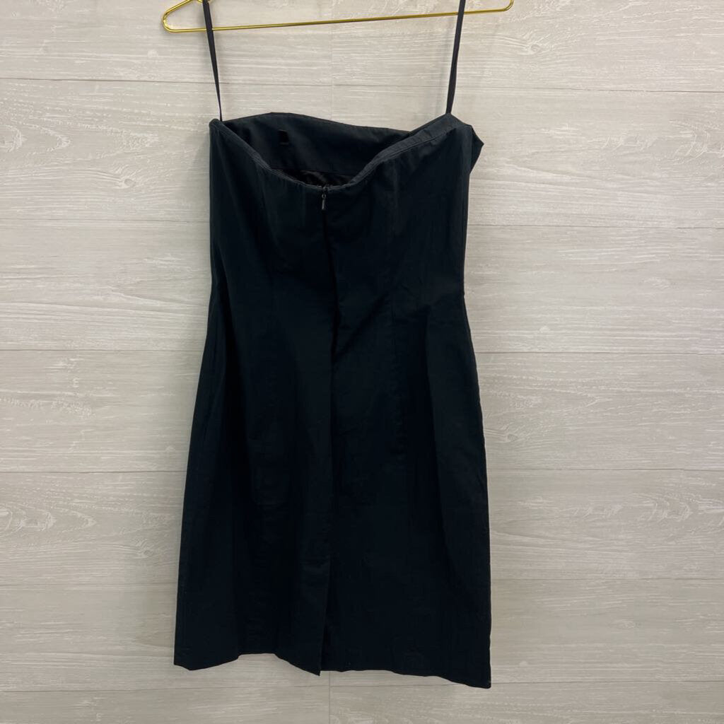 Express Black/ Red Embroidered Flower Strapless Dress 9/10