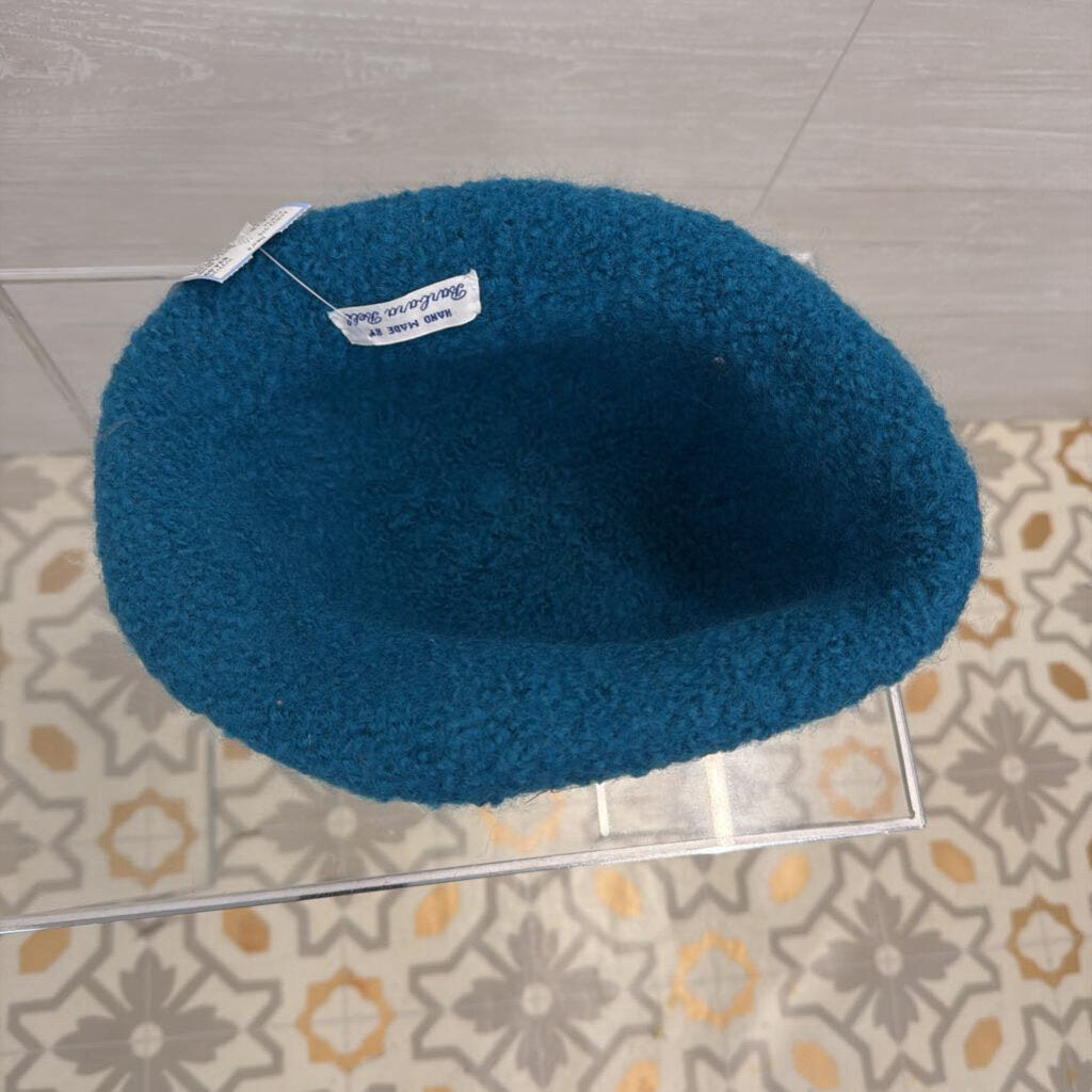 Barbara Bell Blue Feather Detail Hat One Size