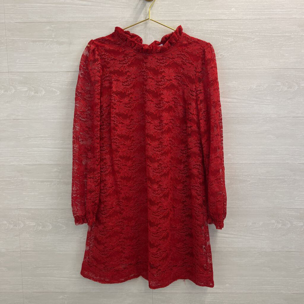 Draper James Red Lace Long Sleeve Dress Extra Large