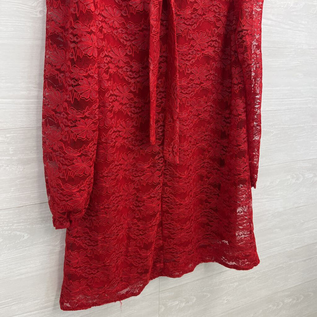 Draper James Red Lace Long Sleeve Dress Extra Large