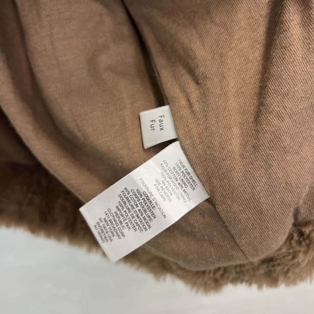 Truth by Republic Brown Fuzzy Long Sleeve Hooded Pullover Large