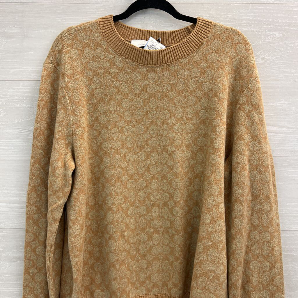 Coach Brown Signature Crewneck Sweater Large